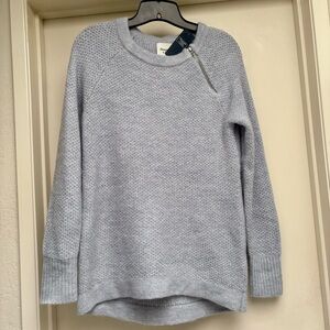 NWT Abercrombie & Fitch Waffle Knit Crewneck with Zipper